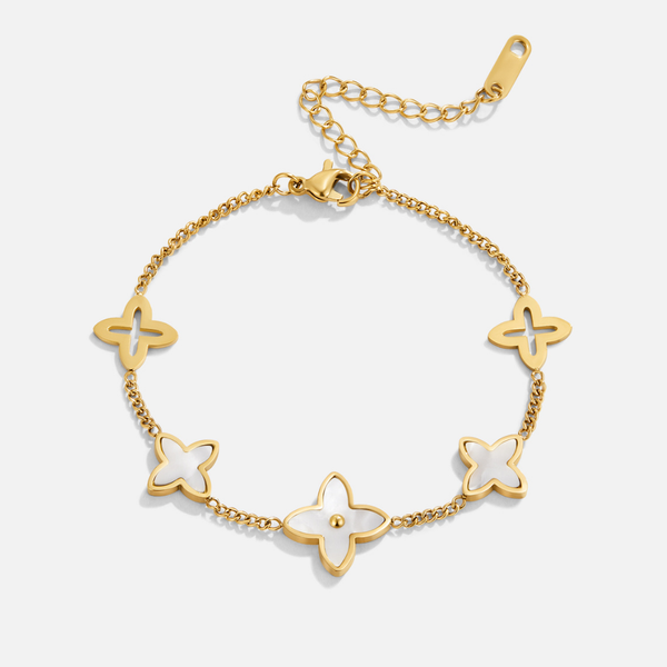 Pulseira Branco Flor Pétala