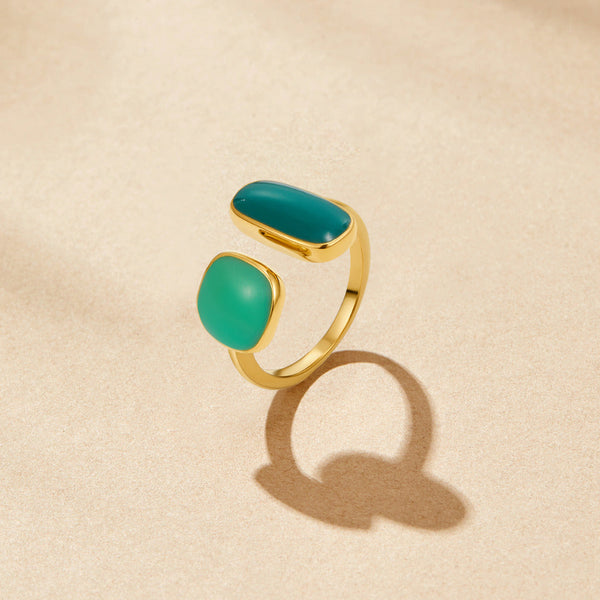 Anel Verde Willow Envolvente
