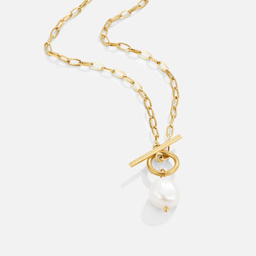 Colar Eva de Pérola de Água Doce Dourado