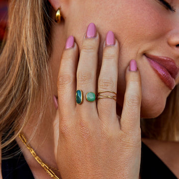 Anel Verde Willow Envolvente
