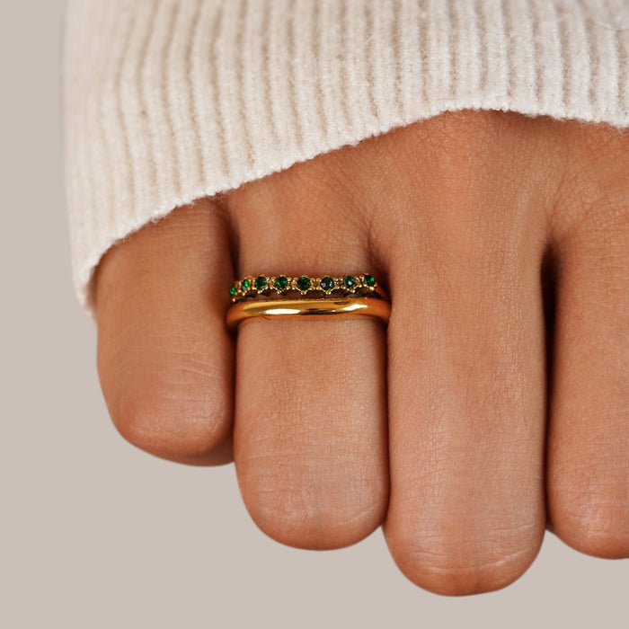 Anel Sobreposto Marissa Verde Esmeralda