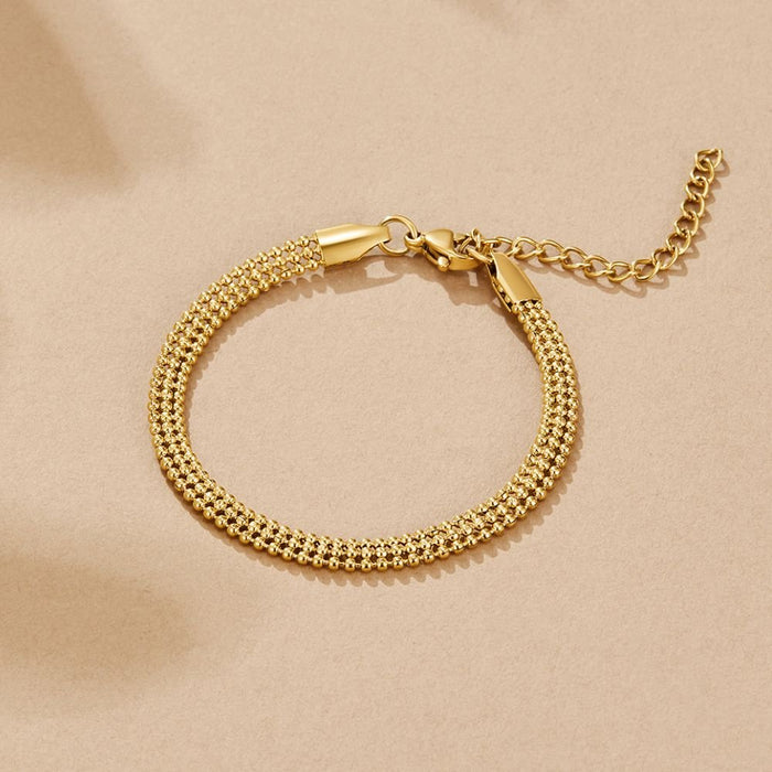 Pulseira Milan de Corrente com Contas Douradas