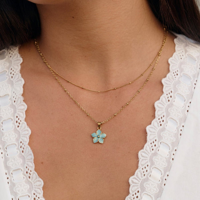 Colar Turquesa Sakura Flor