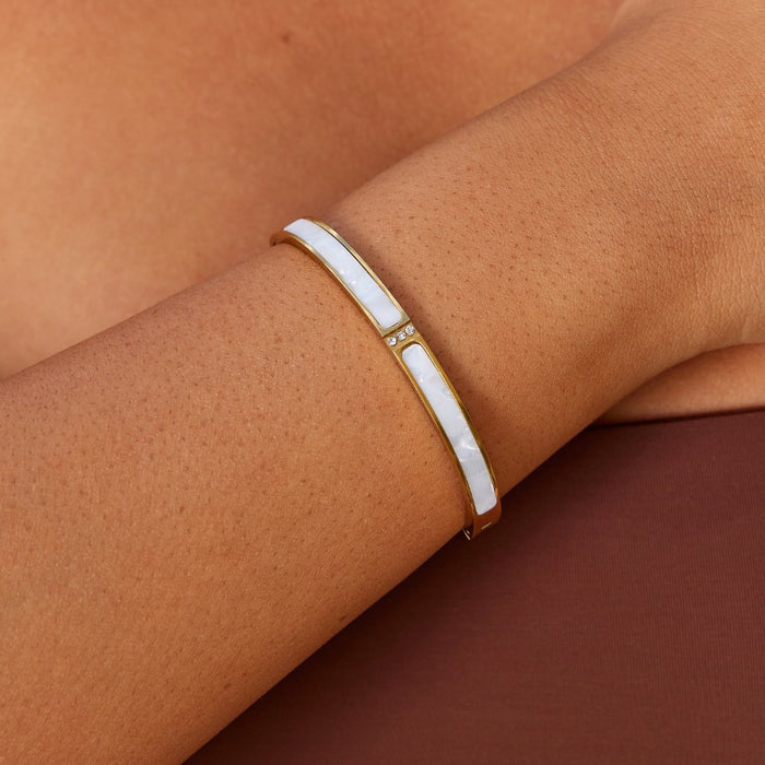 Pulseira Branco Sahara Dourado