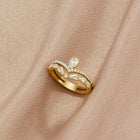 Anel Lilly de Cristal Dourado