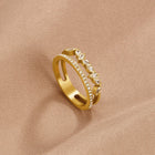 Anel Mia de Cristal Dourado