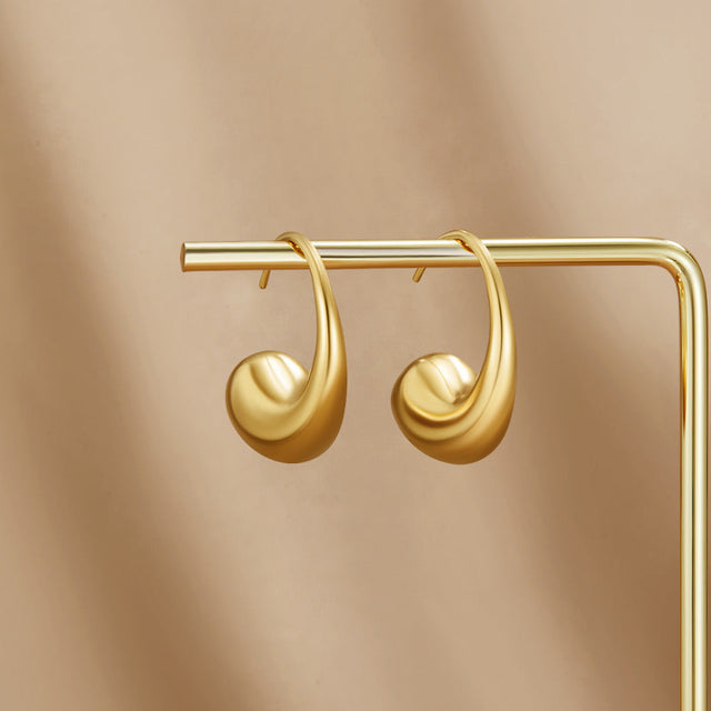 Brincos Grossa Gota Dourado