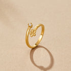 Anel Flor Pétala Dourado