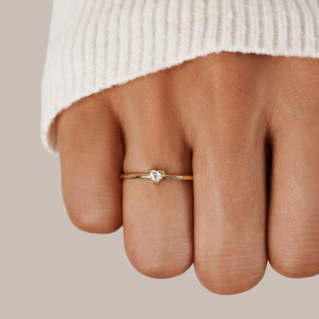Anel de Coração com Cristal "Small Love"