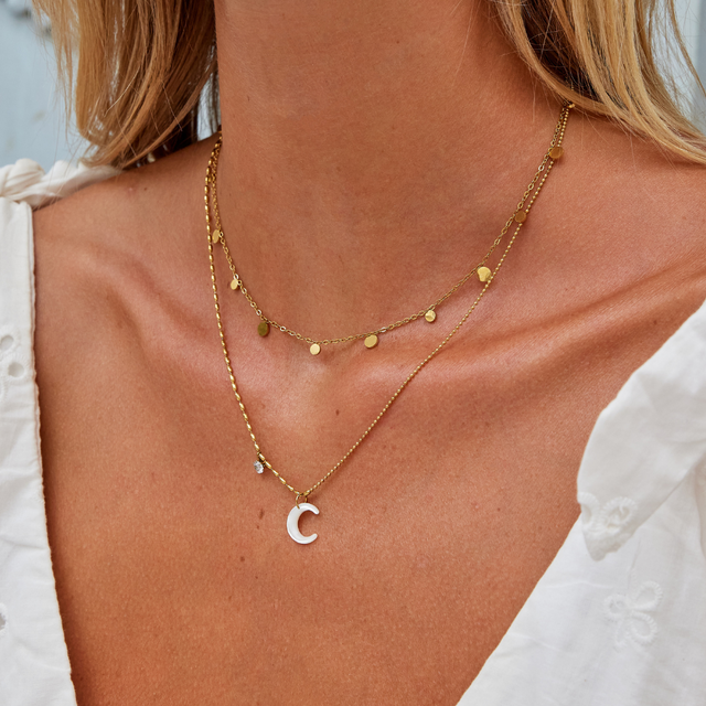 Colar Branco Crescent Lua