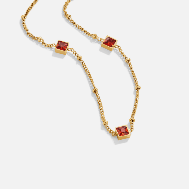 Colar Alberta Vermelho Cristal