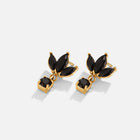 Brincos Amara Flor de Cristal Preto