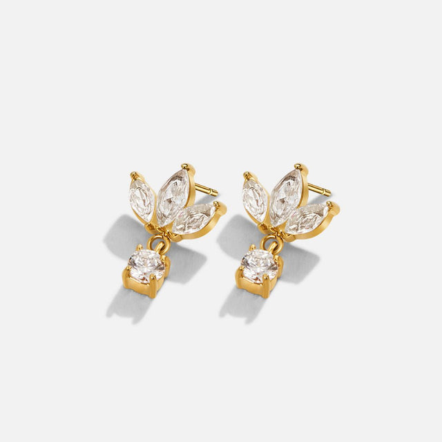 Brincos Amara Flor de Cristal Branco