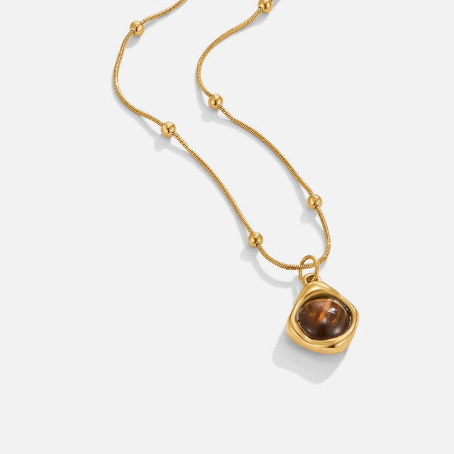 Colar Amber Pedra Pendente