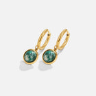 Brincos de Argola Amelia com Pedra Verde