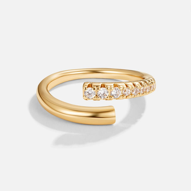 Anel Envolvente Arya com Cristal Dourado