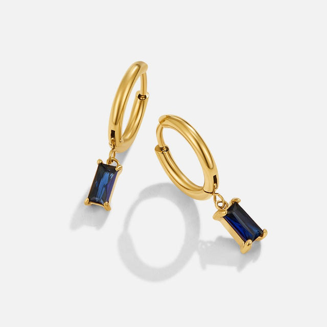 Brincos Pendentes Avery de Cristal Azul