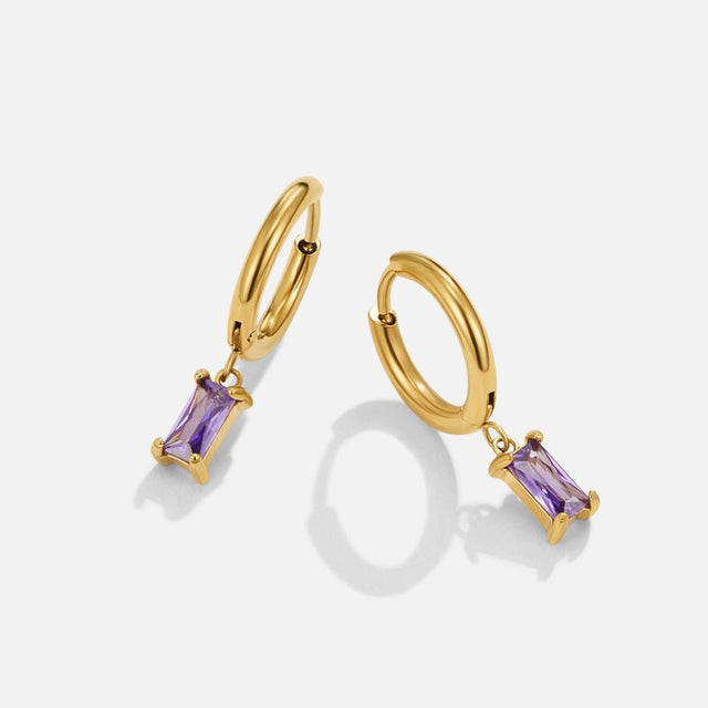 Brincos Pendentes Avery de Cristal Roxo