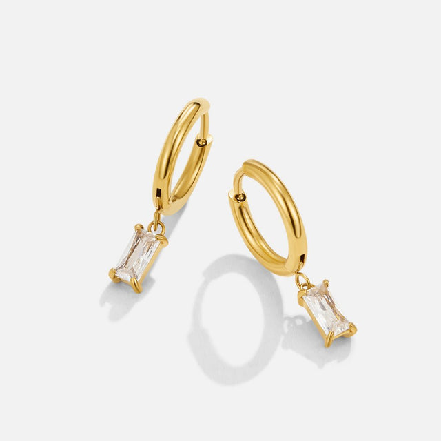 Brincos Pendentes Avery de Cristal Branco