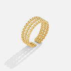 Anel Ohio Dourado com Contas