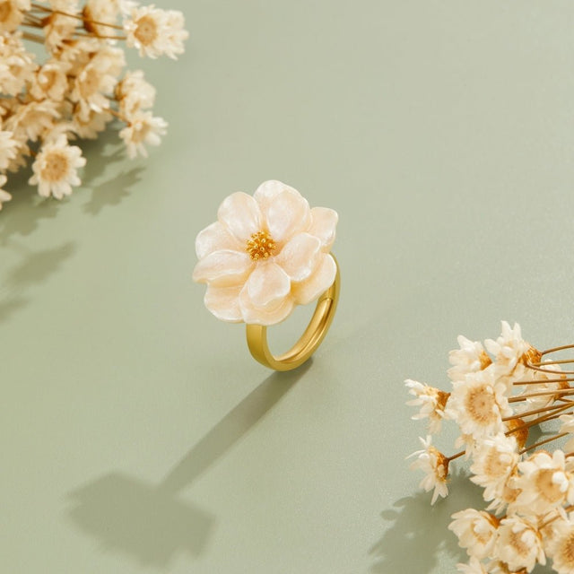 Anel Camelia Flor