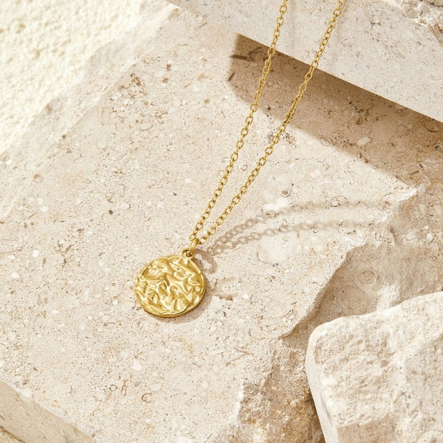 Colar Celeste Disco Dourado