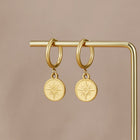 Brincos Celestial Moeda Dourado