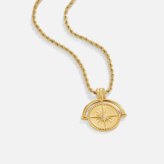 Colar Celestial Moeda Dourado