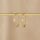 Brincos de Argola Diana com Cristal Dourado