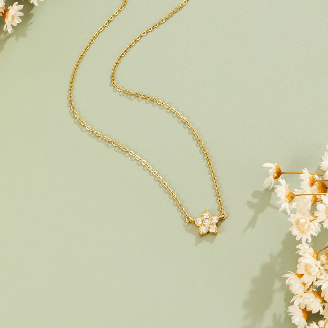Colar Elara Cristal Flor