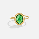 Anel de Cristal Verde Esmeralda Dourado