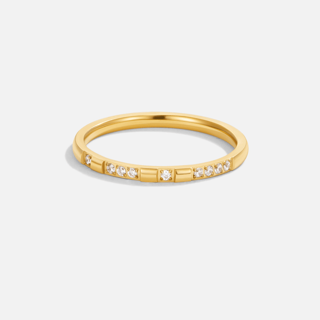 Anel Emery Cristal Dourado
