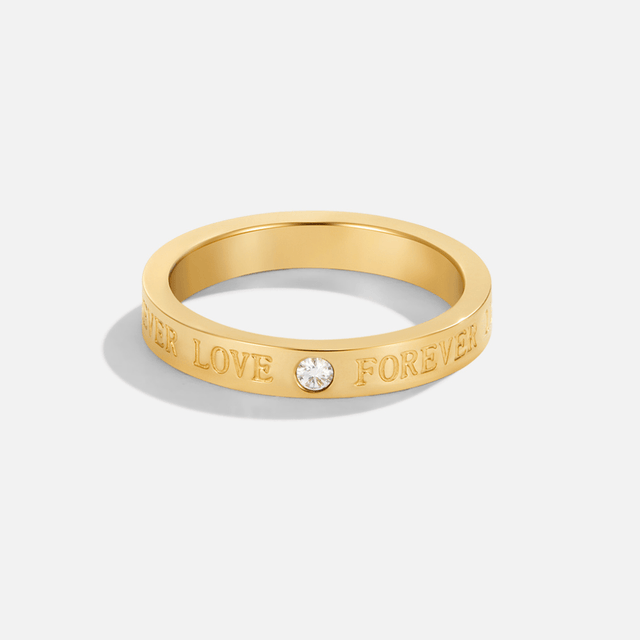 Anel Forever Love de Cristal Dourado