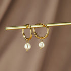 Brincos de Argola Bella com Pérola de Água Doce