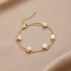 Pulseira Sobreposta de Pérola de Água Doce