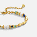 Pulseira de Contas de Pérola e Malaquite