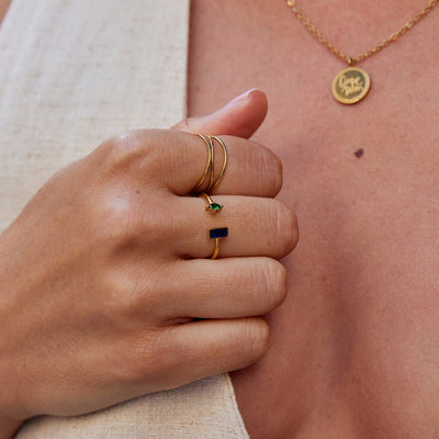 Anel Amore Cristal Dourado