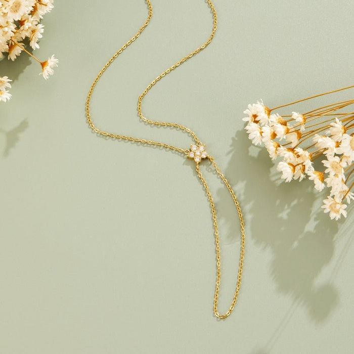 Pulseira Cristal Flor Lariat
