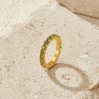 Anel Eternity Pedra da Lua Dourado