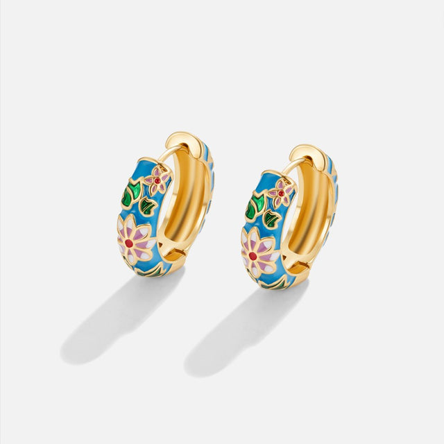 Brincos Argola Flor Dourado