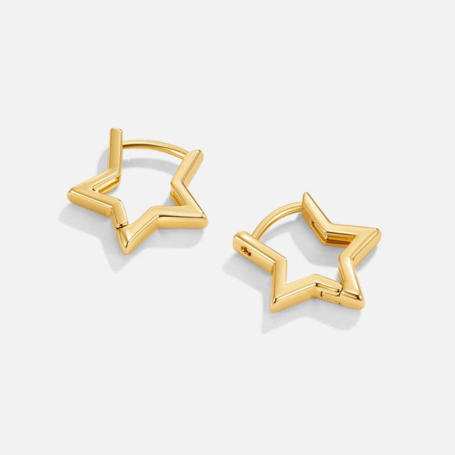 Brincos Estrela Argola Dourado