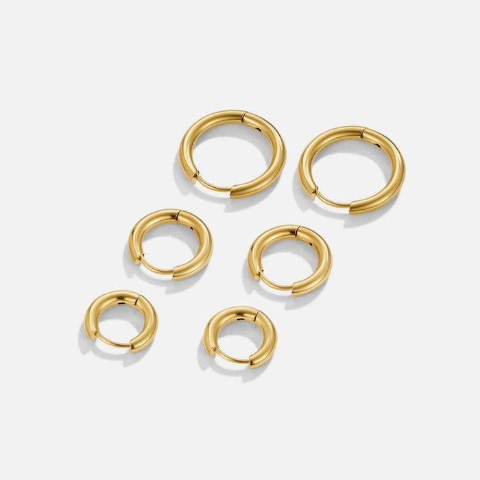 Conjunto Trio de Brincos de Argola Mini Dourados