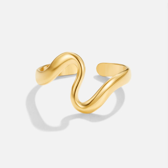 Anel Onda Dourado