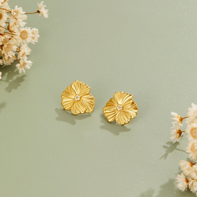 Brincos Flor Dourado