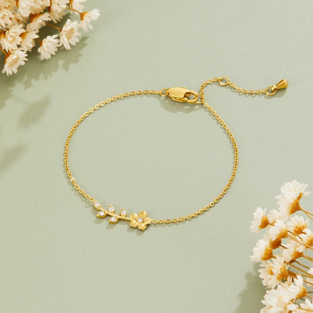 Pulseira Cristal Vinha Dourado
