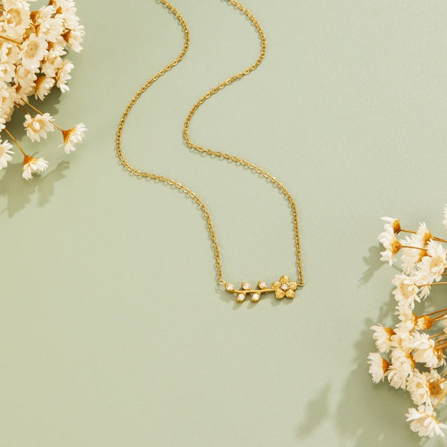 Colar Cristal Vinha Dourado