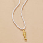 Colar Fish Pérola Dourado