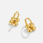 Brincos Flor Puff Dourado