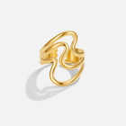 Anel Waves Envolvente Dourado
