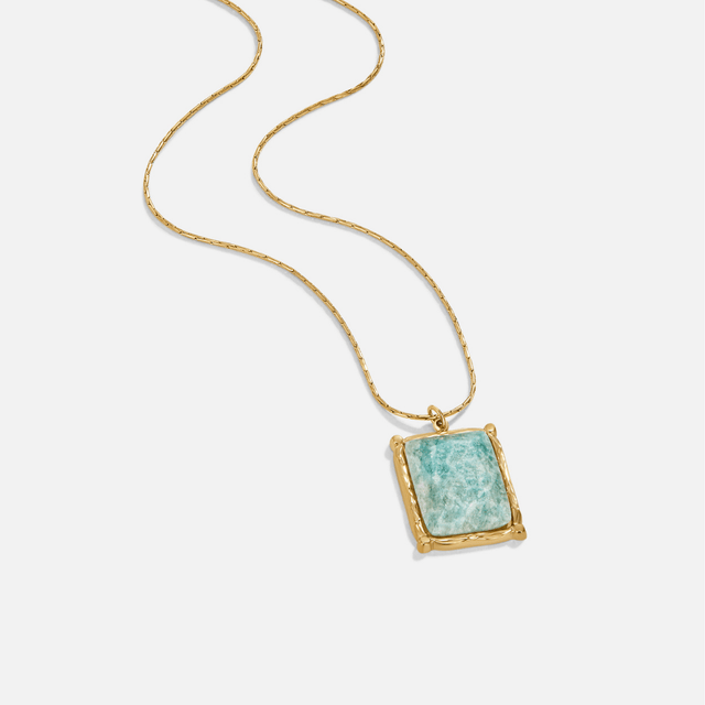 Colar Verde Amazonite Pendente